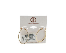 Giani Bernini Textured Oval Medium Hoop Earrings 35mm Gold Over Sterling Silver - £31.06 GBP