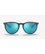 New Ray-Ban Women&#39;s Erika RB4171 Round Mirror Sunglasses Black/Blue Mirror - $189.55 CAD