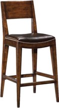 Bar Stool WOODBRIDGE CASHIERS Tapered Legs Saddle Seat Bordeaux Red Top-... - £1,147.32 GBP