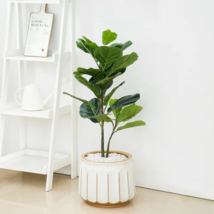 Our Brand New Beautiful 14&quot; White &amp; Brown Ceramic Planter - £48.25 GBP