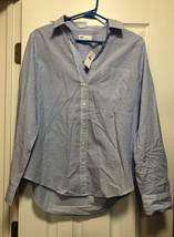 Gap Perfect Shirt Size Med Womens Long Sleeve Blouse Polka Dot Button - £18.47 GBP