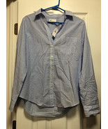 Gap Perfect Shirt Size Med Womens Long Sleeve Blouse Polka Dot Button - $32.60 CAD