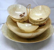 Serving Trays Fiberglass 8 Piece Vintage Mid Century Party Bowls Retro Butterfly - £130.31 GBP