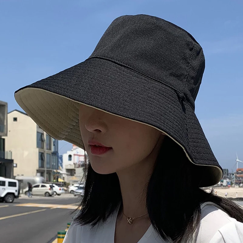 Double-sided Foldable Bucket Hat for Women Girls Summer Sun Hat Visor Fisherman - £10.76 GBP+