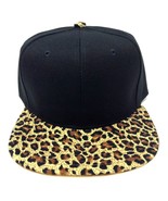 BLACK CHEETAH LEOPARD ANIMAL PRINT PATTERN SNAPBACK HAT CAP FLAT BILL AD... - $19.90
