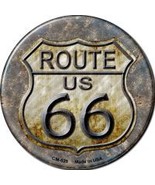 Rusty Route 66 Novelty Circle Coaster Set of 4 - $375.30 MXN