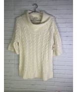 Coldwater Creek Cream Cable Knit Cowl Neck Pullover Sweater Chic Womens ... - £19.02 GBP