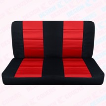 Fits 1962 Chevy Impala 4 door sedan Front bench seat covers black red - $65.09