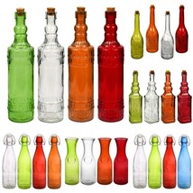 Glass Bottles Colorful Vintage with Cork Tops  or Flip-Top Metal   (Variety) - £5.50 GBP+
