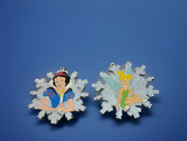 Snow White &amp; Tink Glitter Snowflake Christmas Ornament  Disney Movie Clu... - $14.85