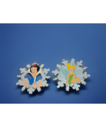 Snow White &amp; Tink Glitter Snowflake Christmas Ornament  Disney Movie Clu... - $14.85