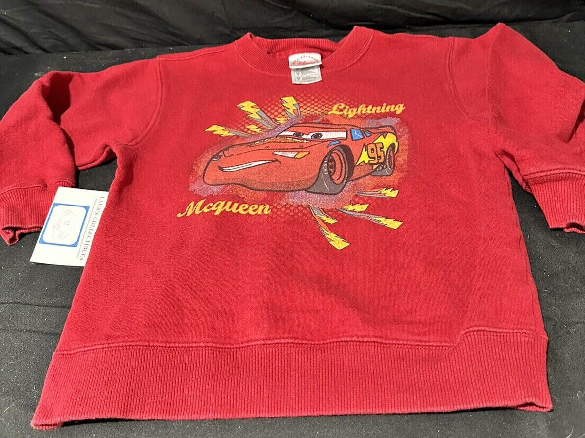 Lightning McQueen Disney Store Exclusive Red Sweatshirt Crewneck size 5/6 kids - £20.31 GBP