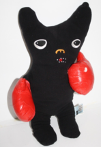 Fiesta Naughty Pets Vicious French Bulldog 16&quot; Black Plush Red Boxing Gloves Toy - £17.50 GBP