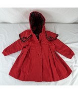 ROTHSCHILD Vintage Red Hooded Dress Coat Girls Size 24 Months Pleated Ca... - £43.89 GBP