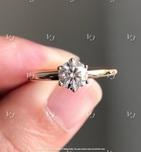1Ct Round Simulated Moissanite Solitaire Engagement Ring 14K Rose Gold Plated - £40.07 GBP