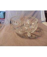 Large 3 Footed American Brilliant Period Deep Cut Crystal Bowl Star of D... - £94.42 GBP