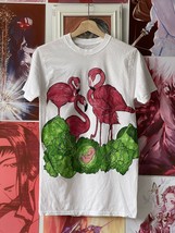 Pink Flamingo custom painted t shirt - £155.75 GBP