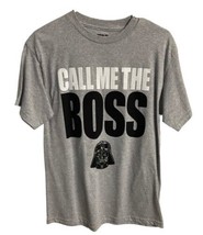 Star Wars  MensGray Crew Neck Short Sleeved  Call Me the Boss Darth Vade... - £11.86 GBP