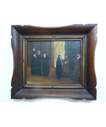 Vintage Signed Judaica Oil Painting, Rabbis in Heated Discussion, 19 x 2... - £204.99 GBP