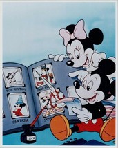 Mickey and Minnie Mouse vintage 8x10 photo looking at scrap book  - £9.43 GBP