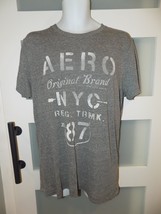 Aeropostale Heathered Gray Aero NYC SS T-shirt Size L Men&#39;s - £14.30 GBP
