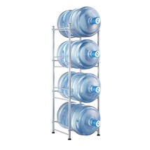 VEVOR 4 Tiers Water Jug Holder Single Row Water Bottle Rack for 4 Bottles Silver - £68.71 GBP