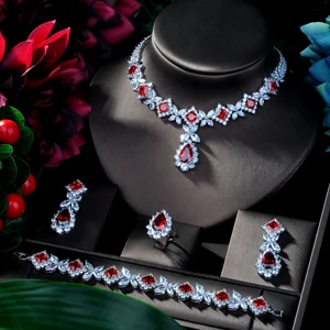 Hotsale African 4pcs Bridal Jewelry Sets New Fashion Dubai Full Jewelry Set For  - £82.84 GBP