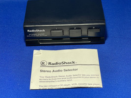Radio Shack 3 Input Stereo Audio Source Selector Model (42-2112) - £15.82 GBP