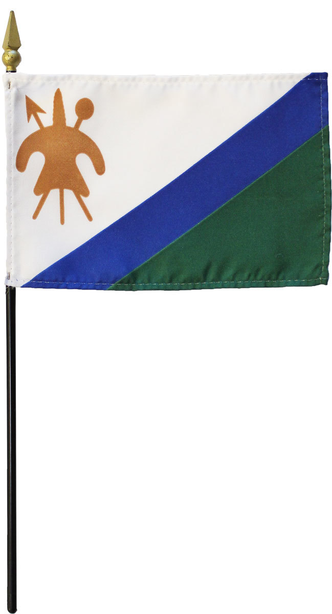 Lesotho (1987-2006) - 4&quot;X6&quot; Stick Flag - $2.70