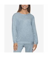 Felina Womens Ribbed Taylor Boyfriend Sleep Sweatshirt Light Gray Medium - $13.46