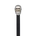 Silver Skull Shape Brass Handle Design Foldable Wooden Walking Stick Can... - $703.08 MXN