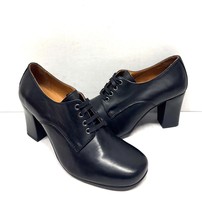 MIZ MOOZ WOMEN&#39;S  LEATHER LACE UP  HEELED SHOES BLACK 37EU / 7US  # X-47 - $113.85