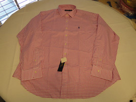 Ralph Lauren Mens XL pink white classics 555002 cotton plaid button up Shirt - £40.66 GBP