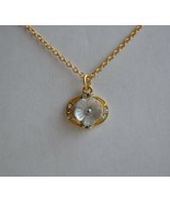 Handmade Flower Shape Cz Stone Gold Plated Chain Pendant Necklace - £9.75 GBP