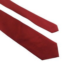 Leonardo Mens Necktie Solid Red Subtle Textured Tie Accessory Office Work - £9.05 GBP