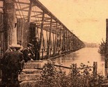 Congaree Bridge Columbia SC Showing High Water Mark 1908 Flood DB Postca... - $19.75