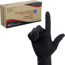 Dynarex Safe-Touch Black Disposable Nitrile Exam Gloves, Powder-Free, Used in He - £32.06 GBP