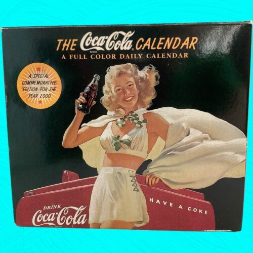 Primary image for Y2K Coca Cola Commemorative 2000 Desk Calendar 365 Iconic Color Ads, In Open Box