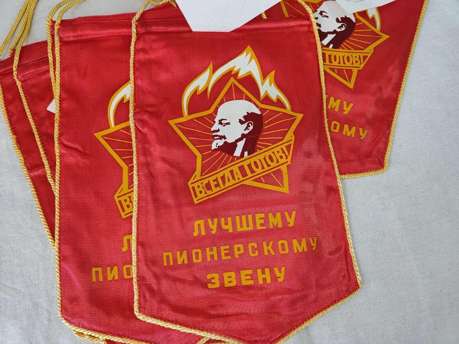 Original Soviet Union USSR Young Pioneer Flag Banner Propaganda Communis... - $35.34