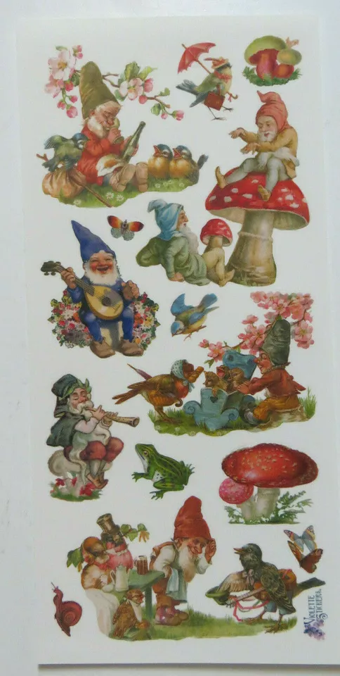 1 Sheet Of Elves Stickers Gnomes &amp; Elves - $8.99
