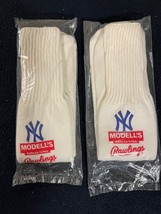 2 Pair Yankee Logo White Tube Socks Modell&#39;s Rawlings - Rare - Orig. Sealed Pkg - £23.97 GBP