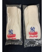 2 Pair Yankee Logo White Tube Socks Modell's Rawlings - Rare - Orig. Sealed Pkg - £23.69 GBP