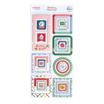 PinkFresh Chipboard Frames Stickers-Happy Holidays PFHP1922 - $12.75