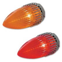 59 Cadillac Amber &amp; Red Tail Brake Light Lamp Lens &amp; Chrome Bezel Assemb... - £54.02 GBP