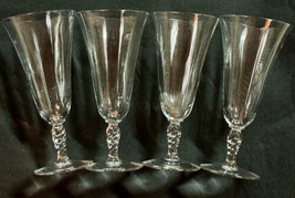 Clear Glass Parfait Flared Stemmed Glasses 6&quot; Set of 4  - £21.46 GBP