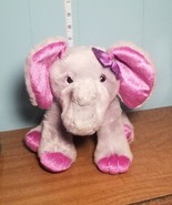 Aurora Girlz Nation 8&quot; Gray Purple Glitter Baby Elephant Plush Stuffed A... - £6.06 GBP