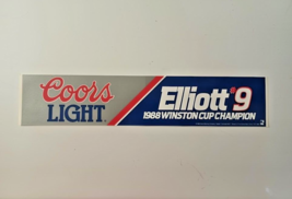 VTG 1988 Bill Elliott #9 Coors NASCAR Winston Cup Champion Bumper Sticker NOS - £6.11 GBP