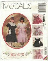 McCall&#39;s 6336 Kitty Benton Party Dress Lace Trim Collar Pattern Child Size 3 UC - £7.75 GBP