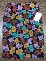 NEW LuLaRoe Small Black Green Pink Gold Maroon Red Floral Cassie Pencil Skirt - £25.31 GBP