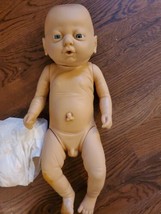 Anatomically Correct Life-like Newborn Baby Boy Doll Vinyl  -  17&quot;  + Diaper - £23.17 GBP